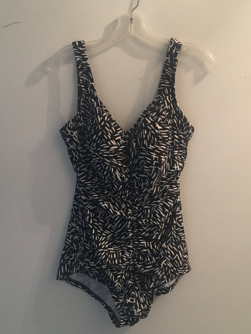 Azul One Piece Swimsuit Black and White Zebra Print Size 16 NWOT
